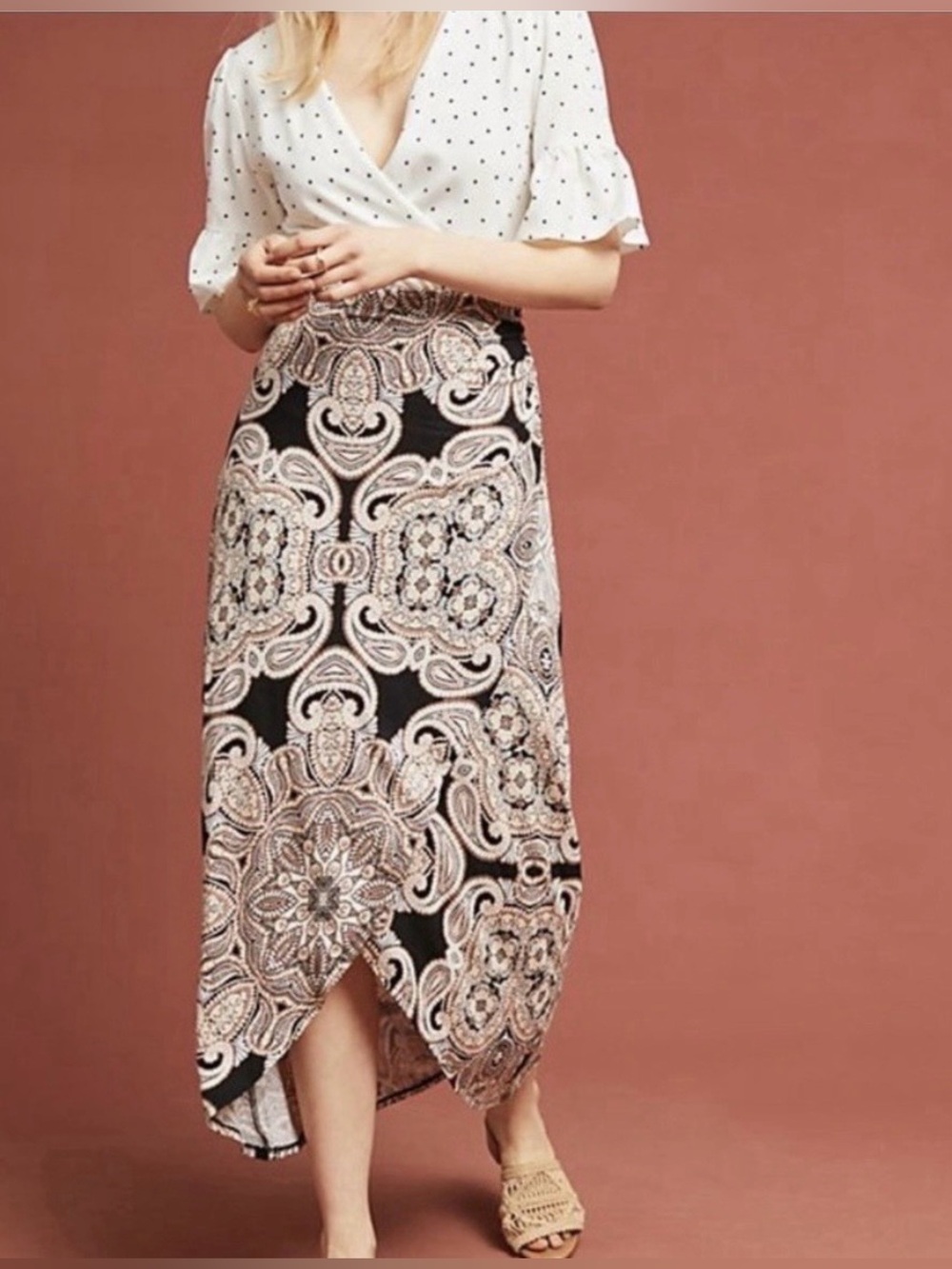 Maeve Anthropologie Corvo Wrap Skirt Paisley Boho Maxi - Small